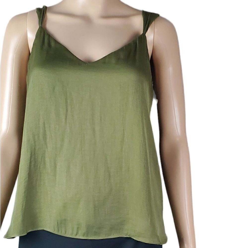 Evereve Forest Green Silky Tank Top